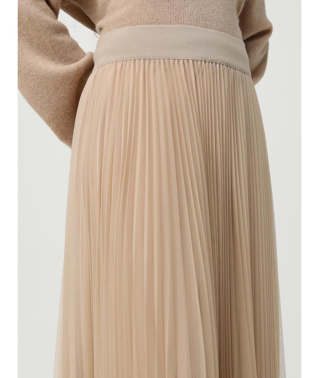 FABIANA FILIPPI Бежевая полиэстеровая юбка макси, фото 5
