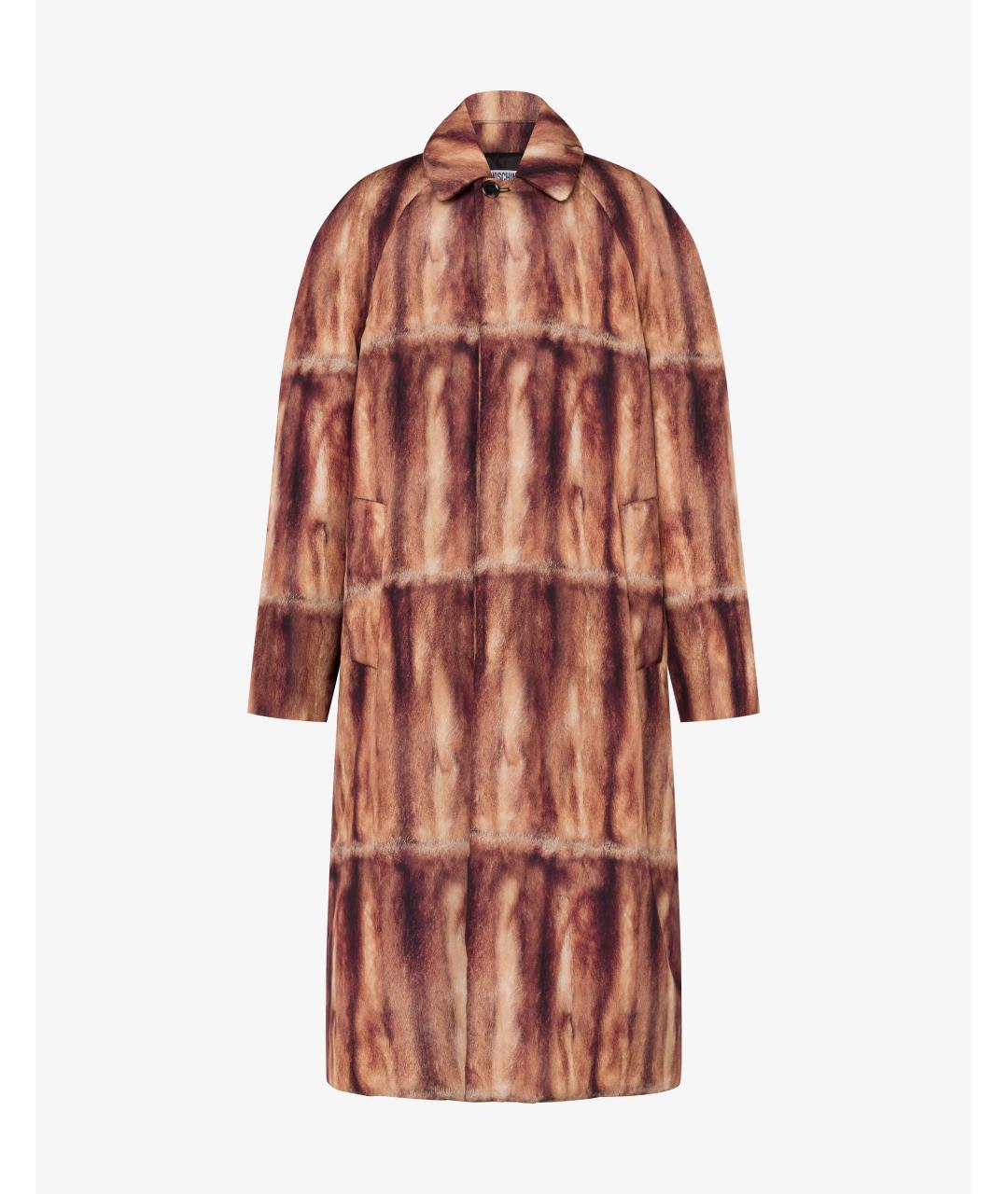 MOSCHINO Коричневое шерстяное пальто, фото 1