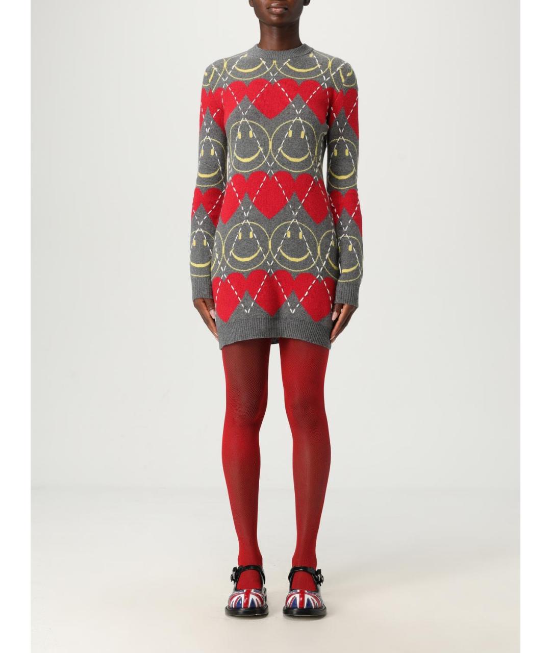 MOSCHINO Мульти шерстяное повседневное платье, фото 2