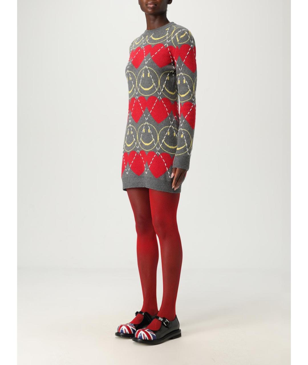 MOSCHINO Мульти шерстяное повседневное платье, фото 4