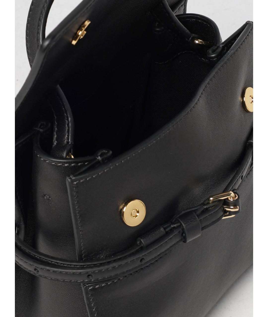 MOSCHINO Черная кожаная сумка тоут, фото 5