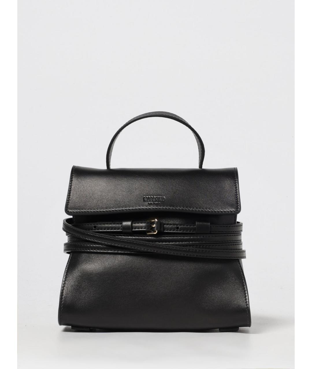 MOSCHINO Черная кожаная сумка тоут, фото 6