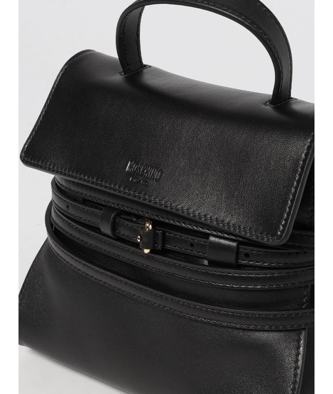 MOSCHINO Черная кожаная сумка тоут, фото 4