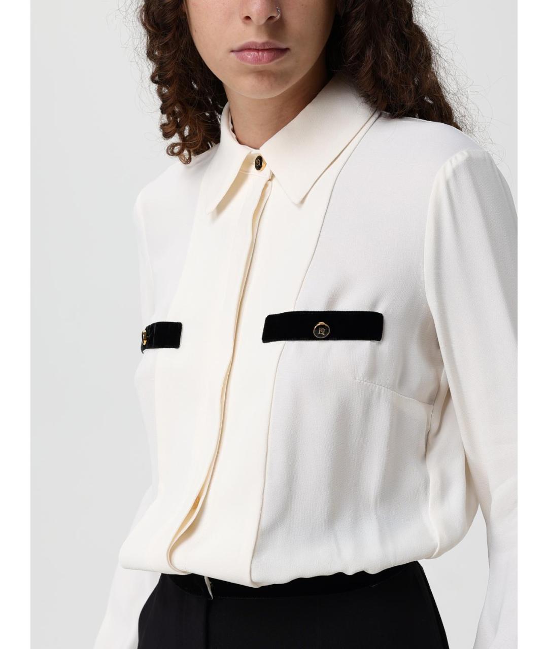 ELISABETTA FRANCHI Белая вискозная рубашка, фото 3