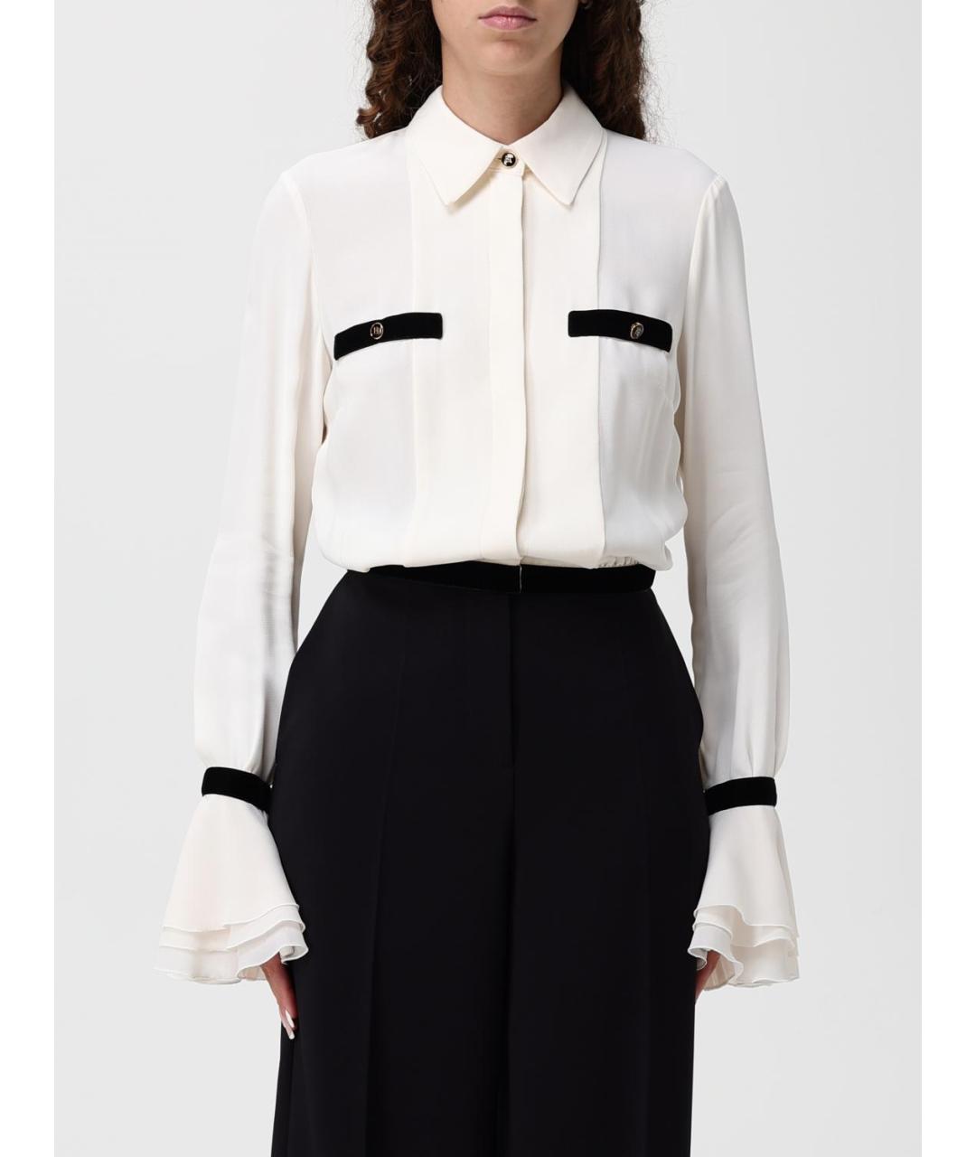 ELISABETTA FRANCHI Белая вискозная рубашка, фото 4