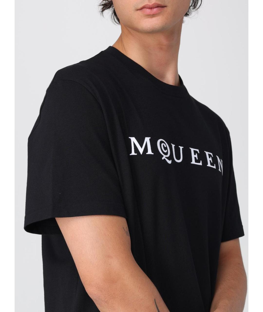 ALEXANDER MCQUEEN Черная хлопковая футболка, фото 6