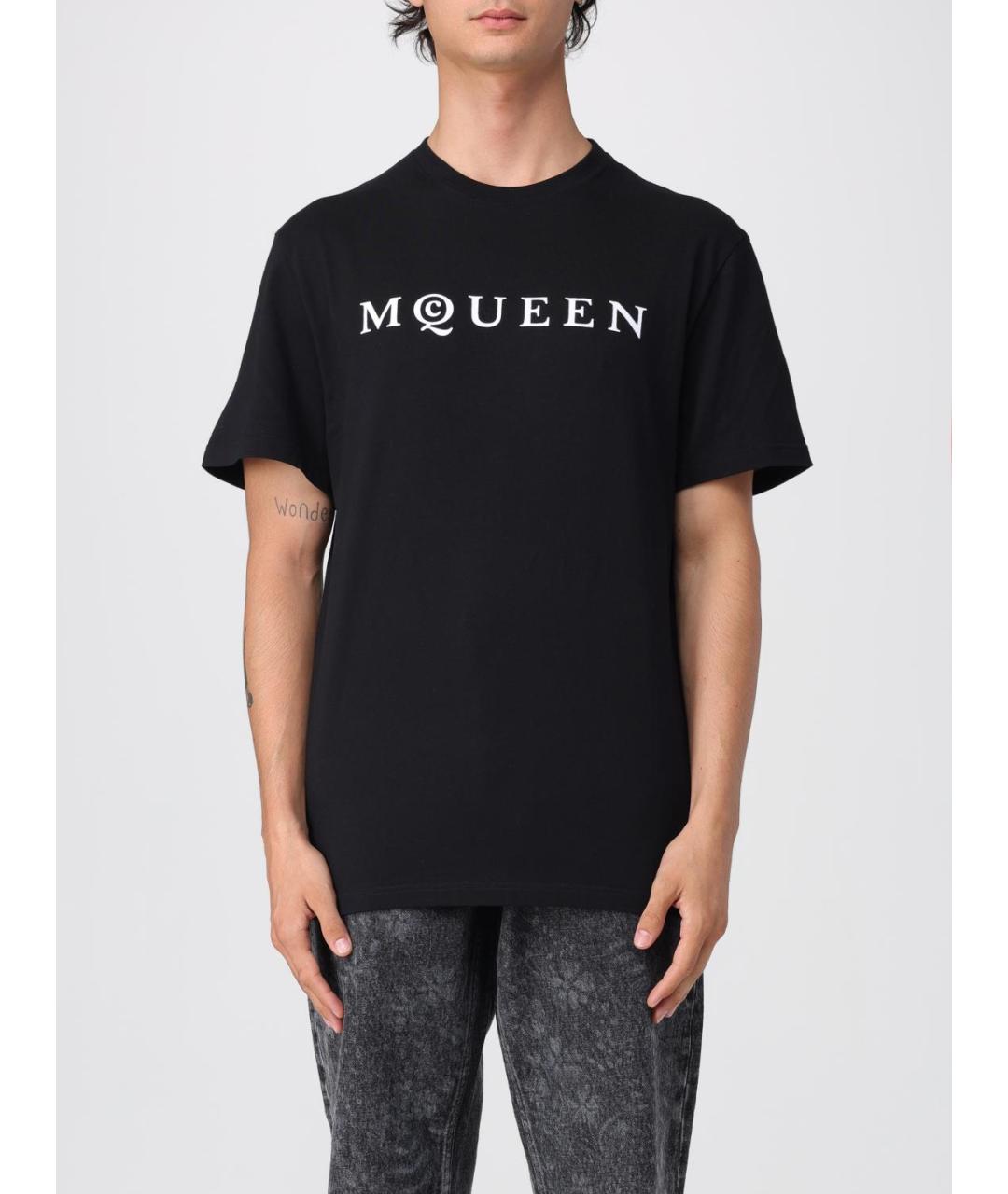 ALEXANDER MCQUEEN Черная хлопковая футболка, фото 2