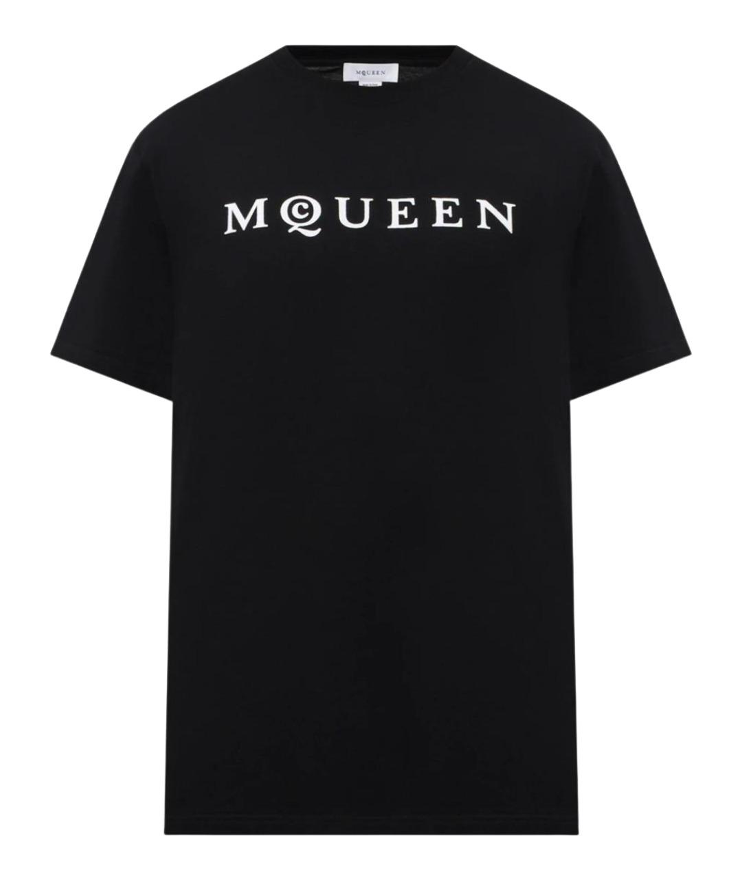 ALEXANDER MCQUEEN Черная хлопковая футболка, фото 1