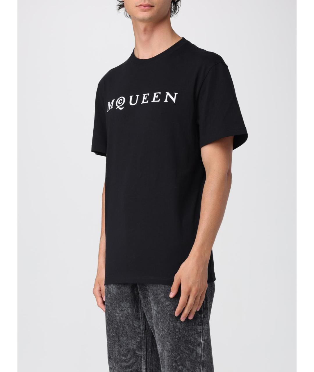 ALEXANDER MCQUEEN Черная хлопковая футболка, фото 5