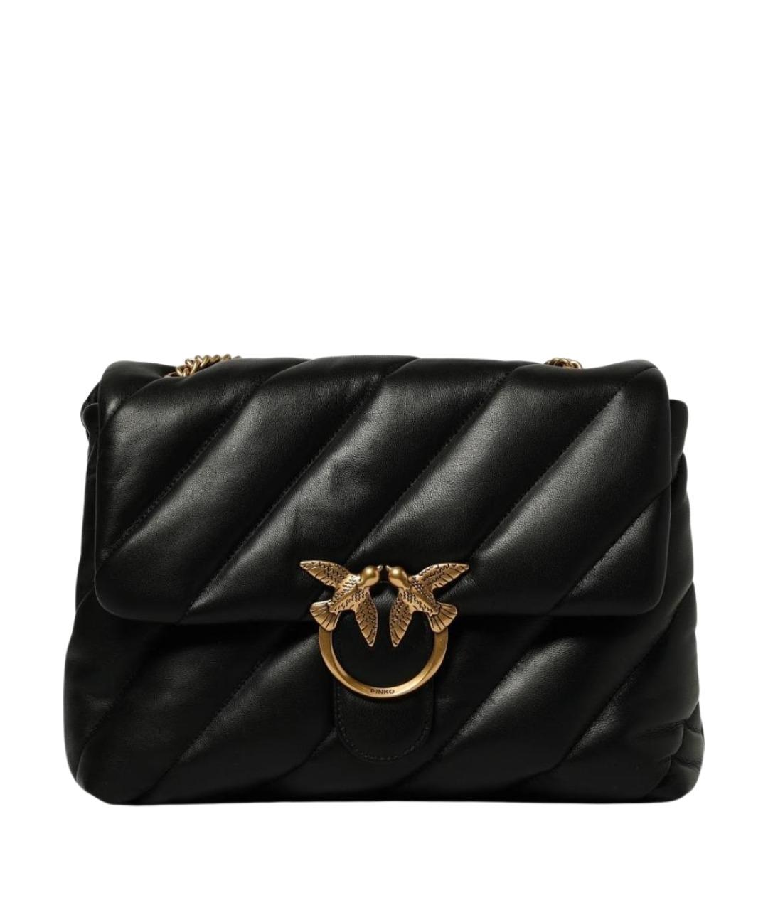 PINKO Черная кожаная сумка через плечо, фото 1