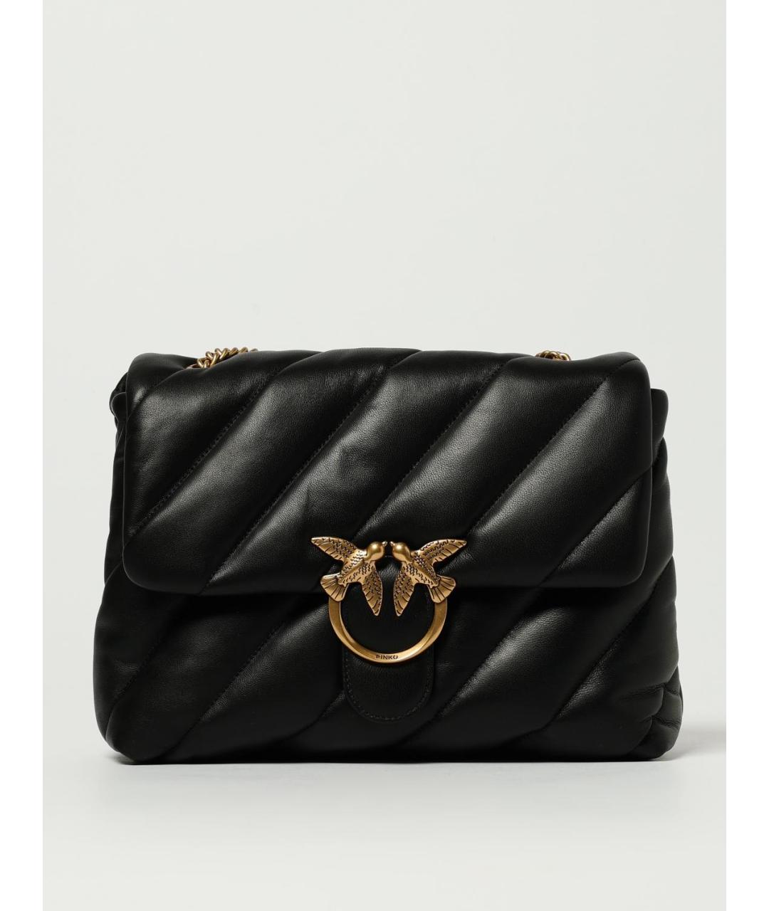PINKO Черная кожаная сумка через плечо, фото 4