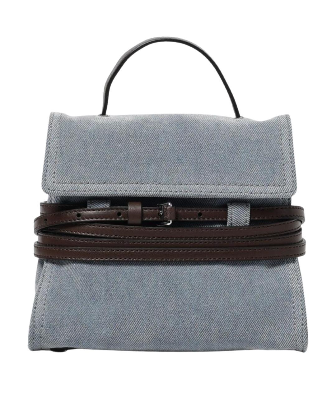 MOSCHINO Голубая тканевая сумка тоут, фото 1