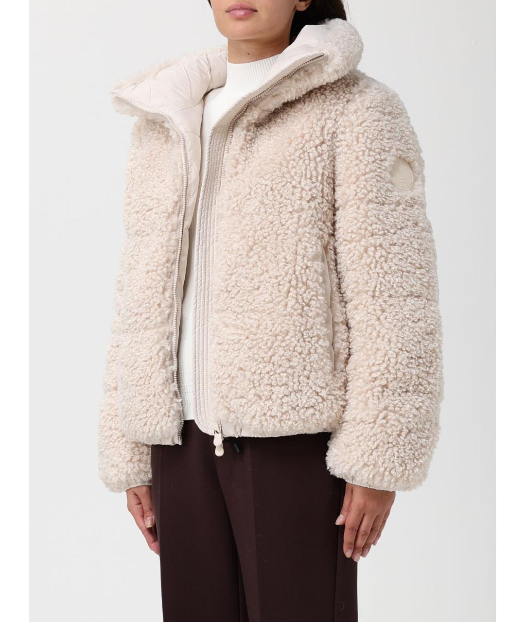 SAVE THE DUCK Бежевая полиэстеровая куртка, фото 4