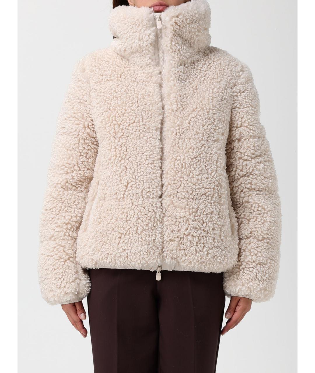 SAVE THE DUCK Бежевая полиэстеровая куртка, фото 2