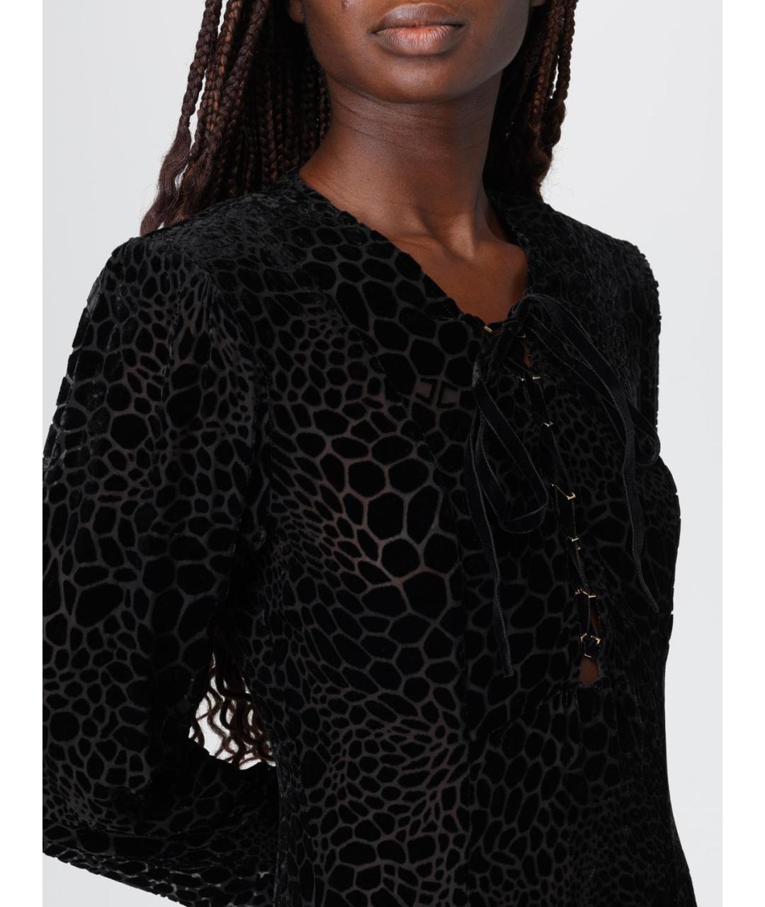 ELISABETTA FRANCHI Черное полиэстеровое вечернее платье, фото 6