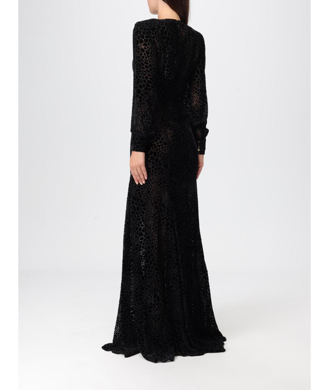 ELISABETTA FRANCHI Черное полиэстеровое вечернее платье, фото 3
