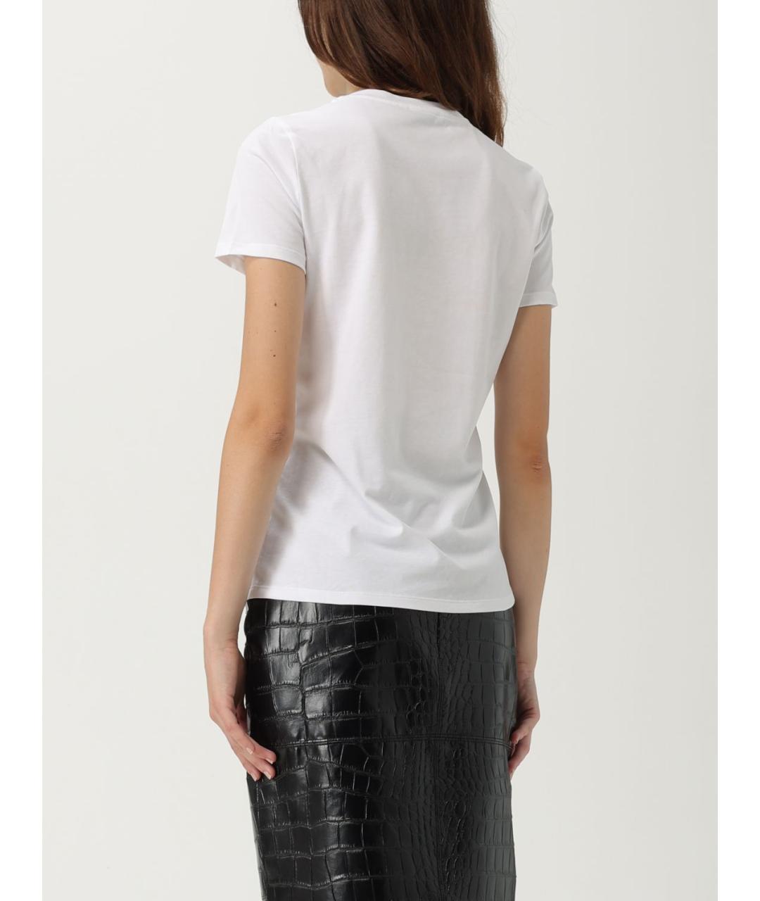 ELISABETTA FRANCHI Белая хлопковая футболка, фото 2