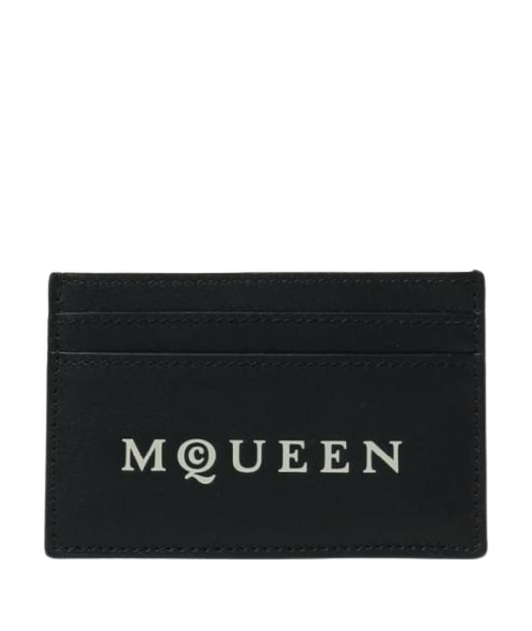 ALEXANDER MCQUEEN Черный кожаный кардхолдер, фото 1