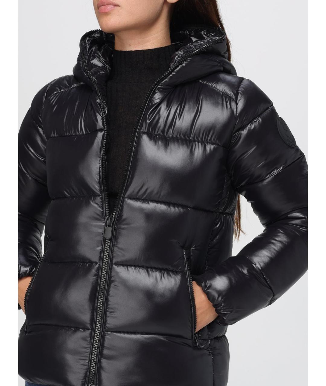 SAVE THE DUCK Черный полиамидовый пуховик, фото 4