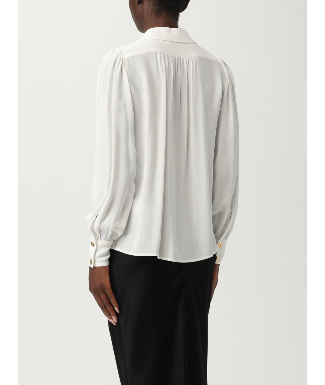 ELISABETTA FRANCHI Белая вискозная блузы, фото 2