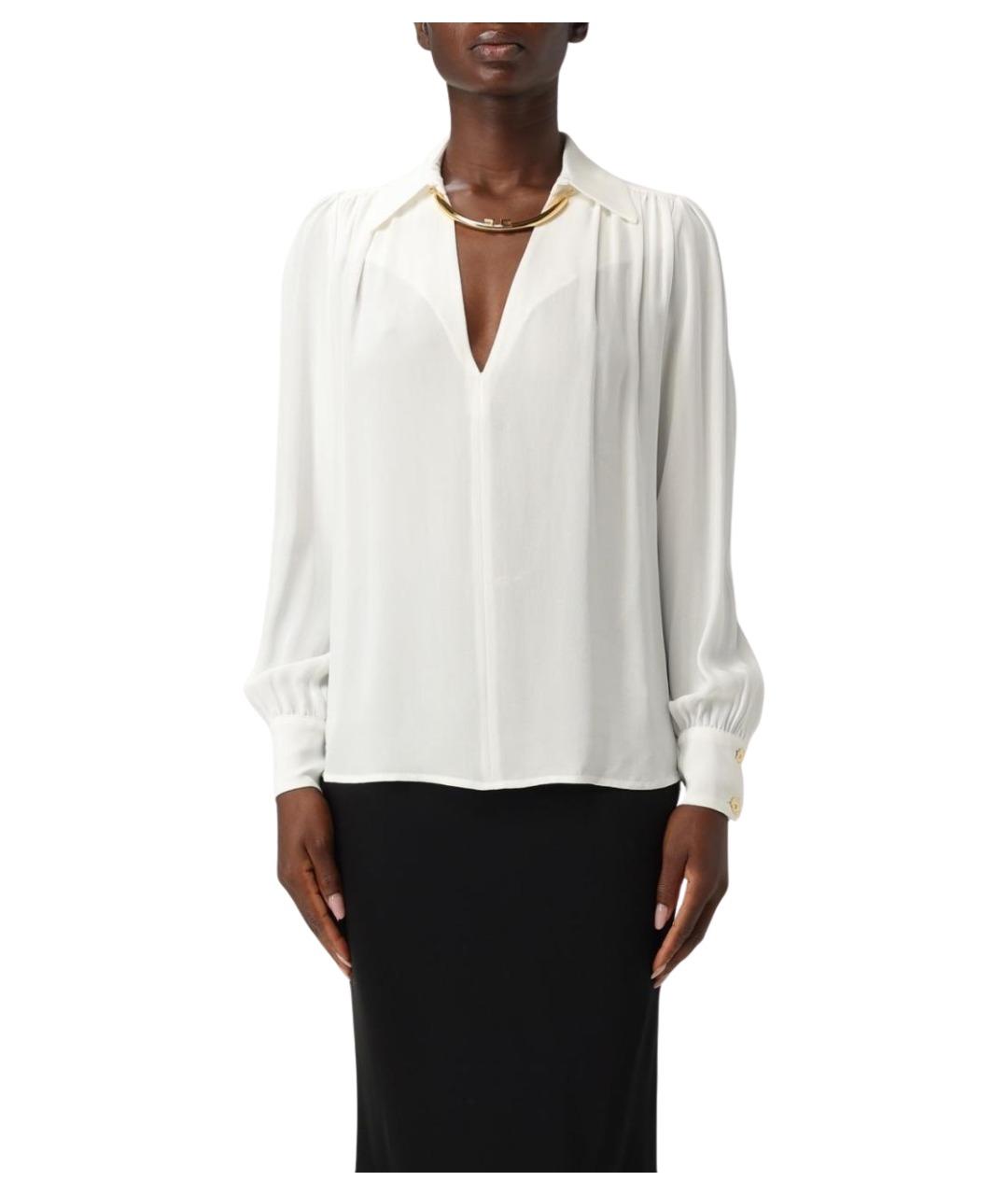 ELISABETTA FRANCHI Белая вискозная блузы, фото 1