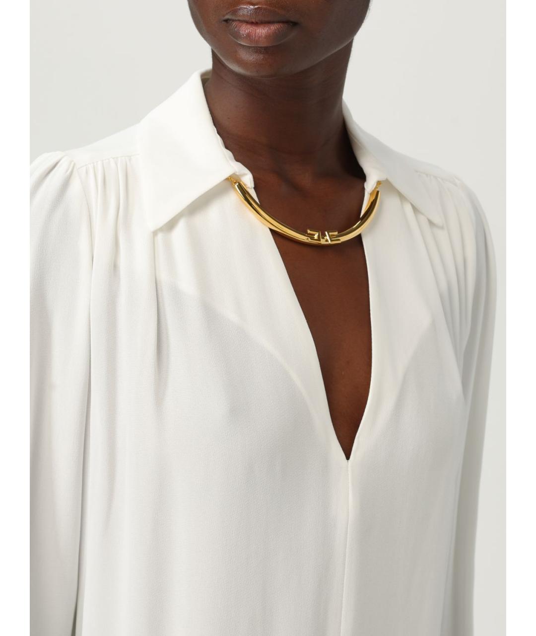 ELISABETTA FRANCHI Белая вискозная блузы, фото 3