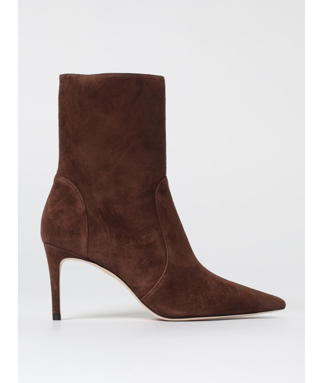 STUART WEITZMAN Коричневые замшевые ботильоны, фото 5