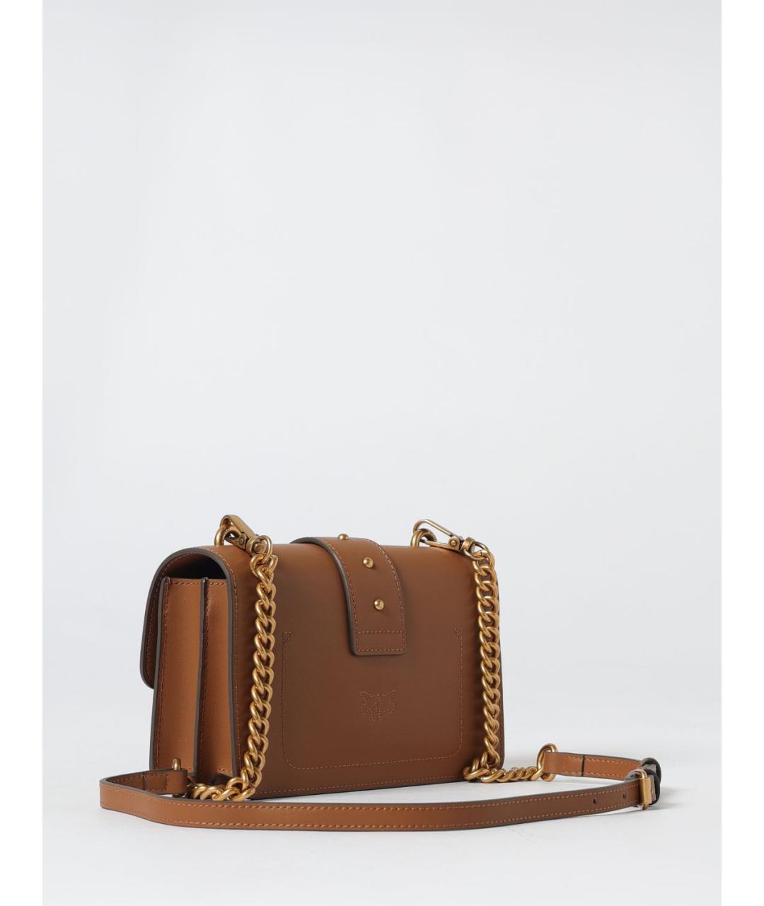 PINKO Коричневая кожаная сумка через плечо, фото 2