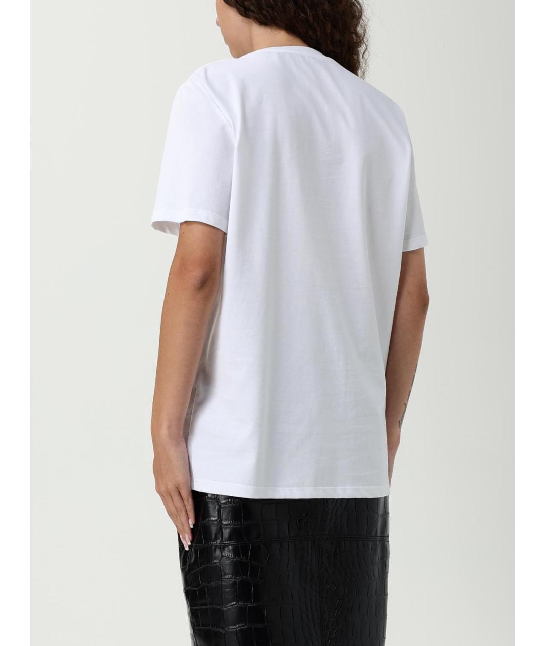 ELISABETTA FRANCHI Белая хлопковая футболка, фото 3
