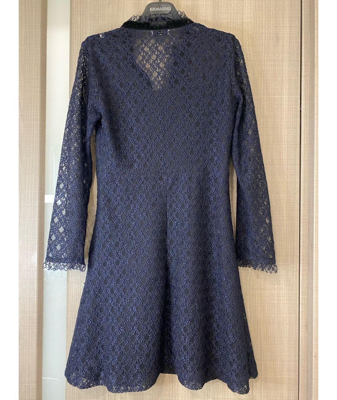 SANDRO Темно-синее вискозное вечернее платье, фото 2