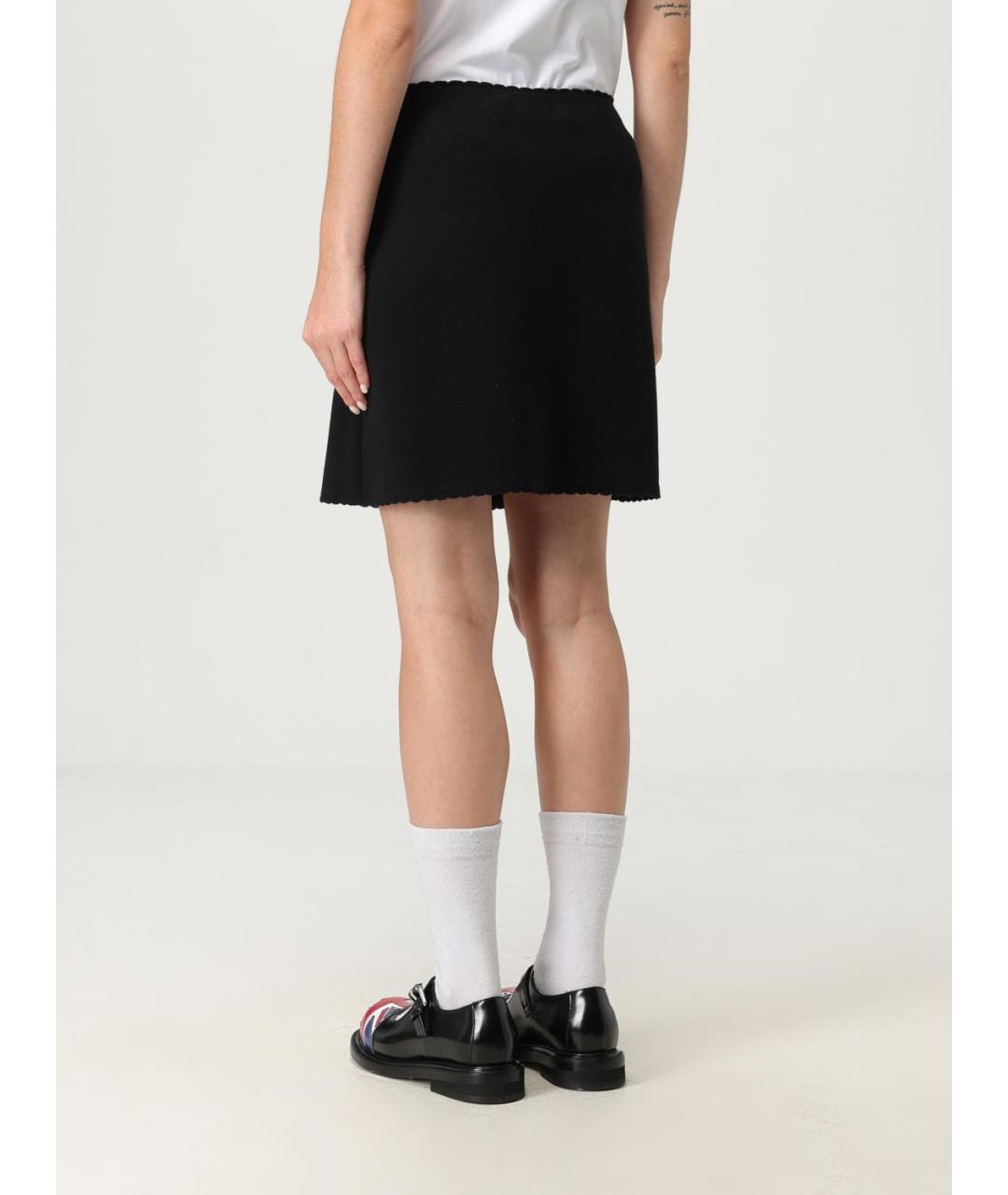 MOSCHINO Черная шерстяная юбка мини, фото 3