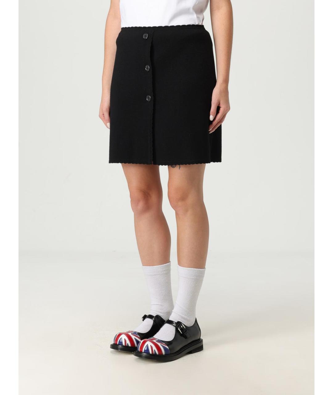 MOSCHINO Черная шерстяная юбка мини, фото 4