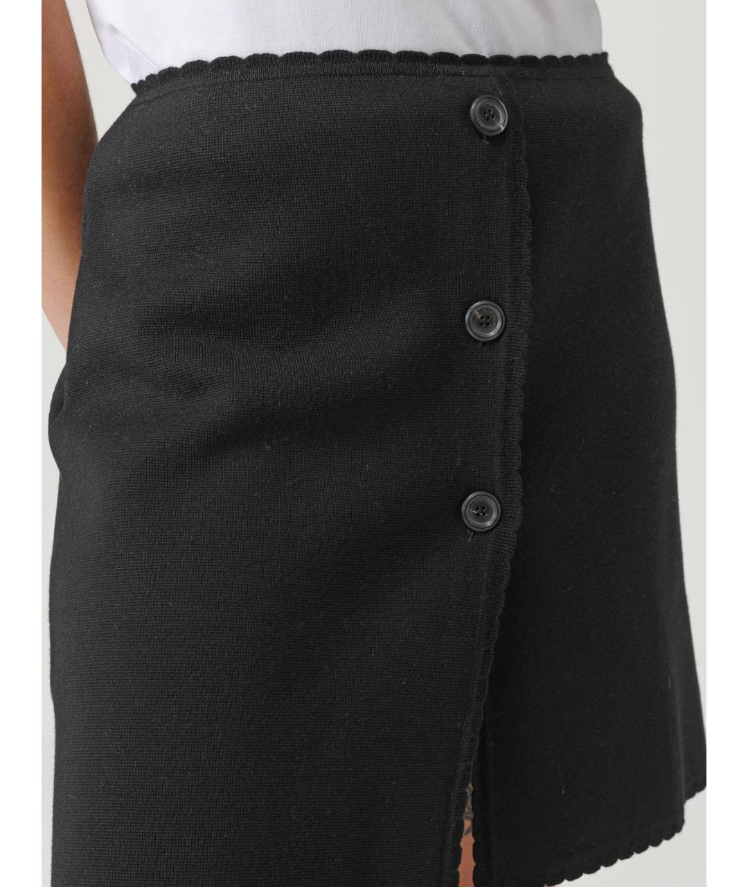 MOSCHINO Черная шерстяная юбка мини, фото 5