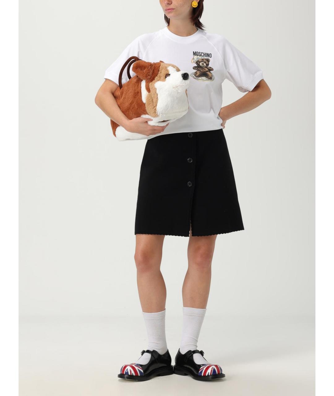 MOSCHINO Черная шерстяная юбка мини, фото 2