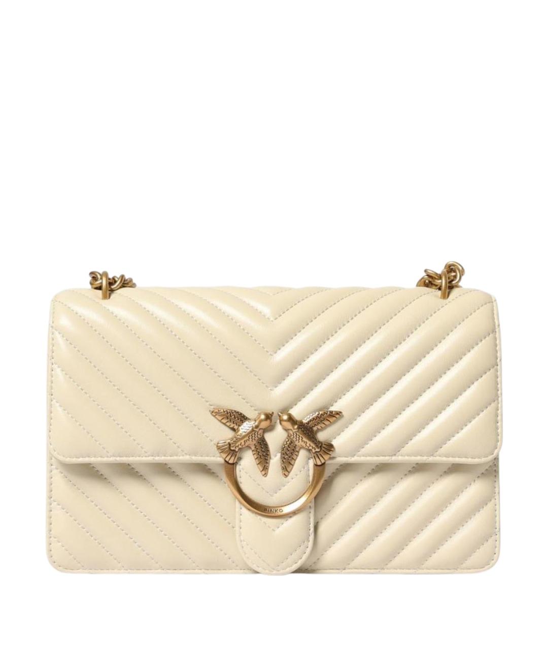 PINKO Белая кожаная сумка через плечо, фото 1