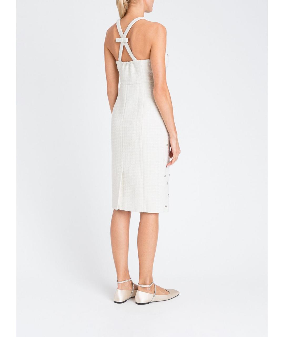 TWIN-SET Белое полиэстеровое повседневное платье, фото 2