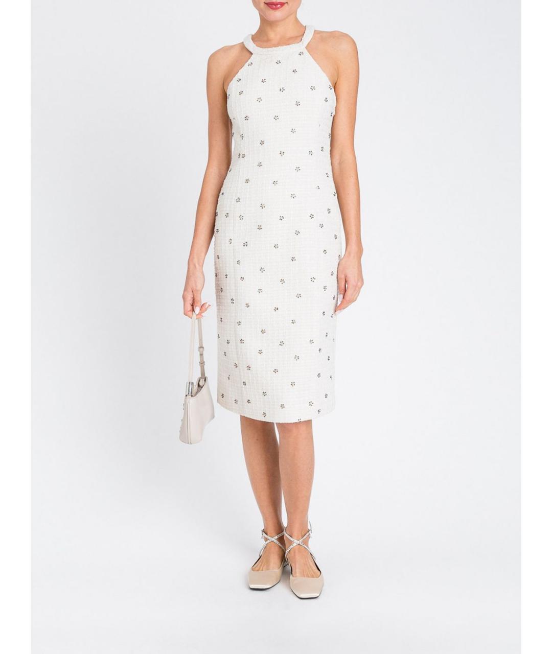 TWIN-SET Белое полиэстеровое повседневное платье, фото 4