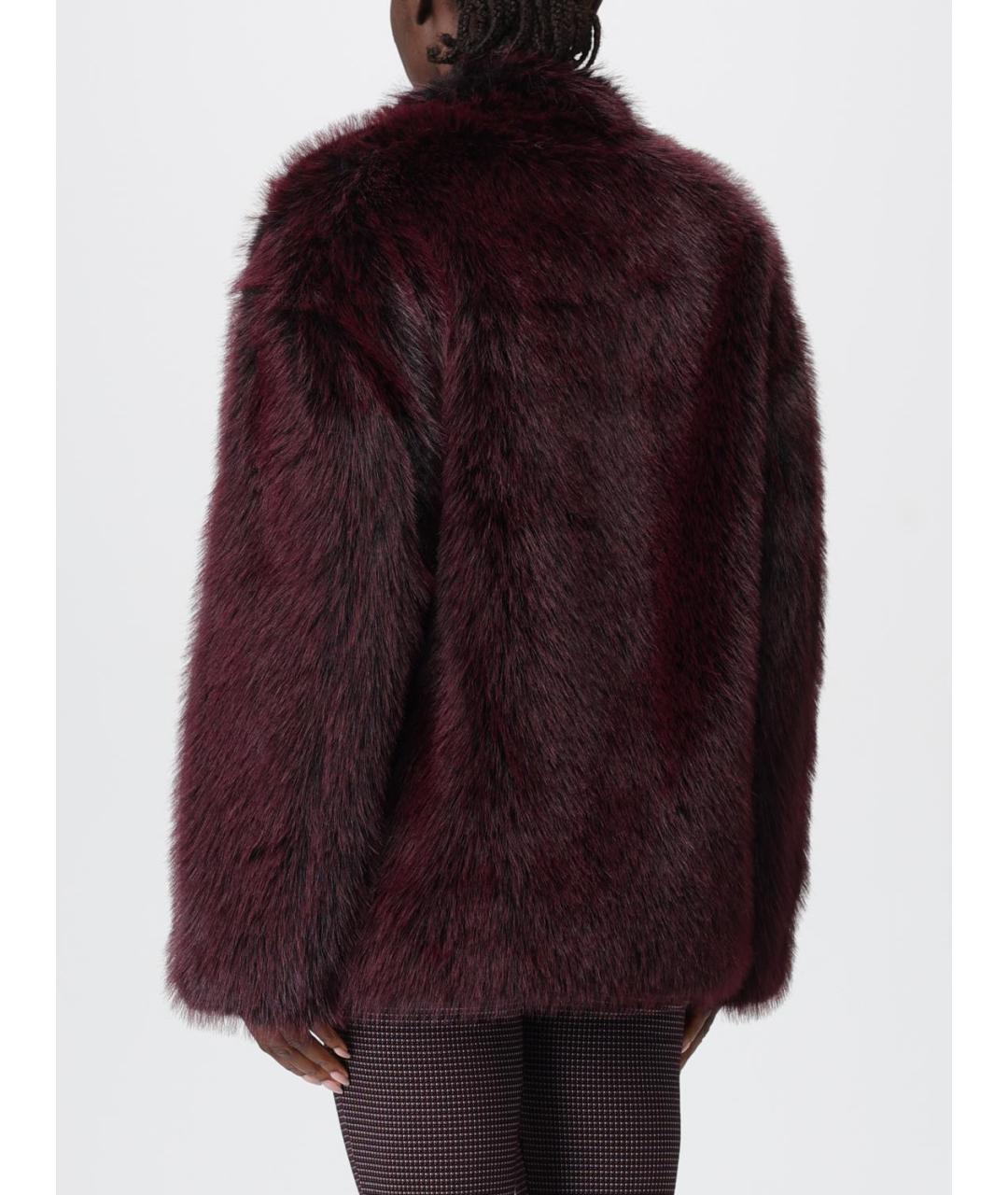 PATRIZIA PEPE Бордовая полиэстеровая шуба, фото 4