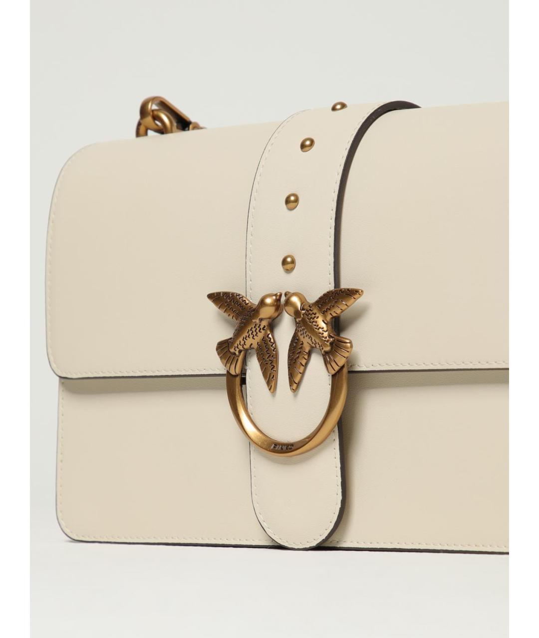 PINKO Белая кожаная сумка через плечо, фото 3