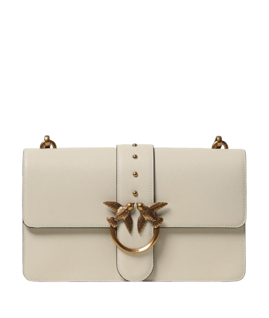 PINKO Белая кожаная сумка через плечо, фото 1