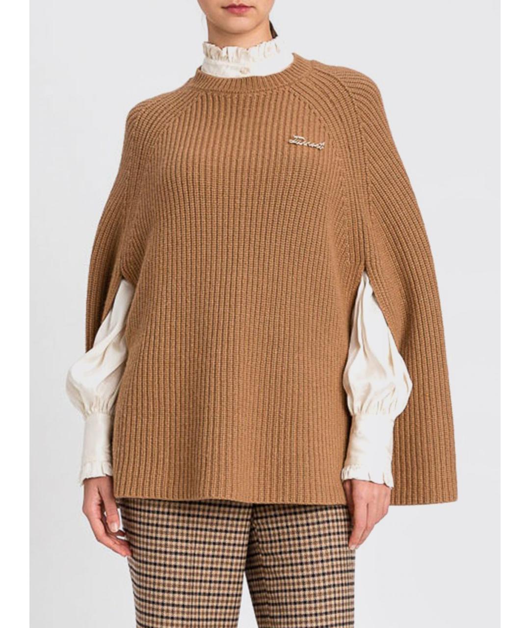 TWIN-SET Коричневый шерстяной джемпер / свитер, фото 4