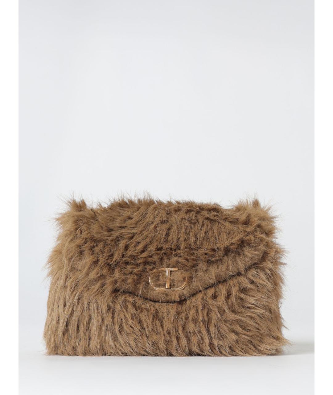 TWIN-SET Серая сумка через плечо из искусственной кожи, фото 4