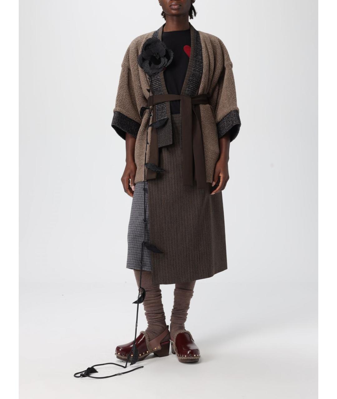 ANTONIO MARRAS Коричневая вискозная юбка миди, фото 2