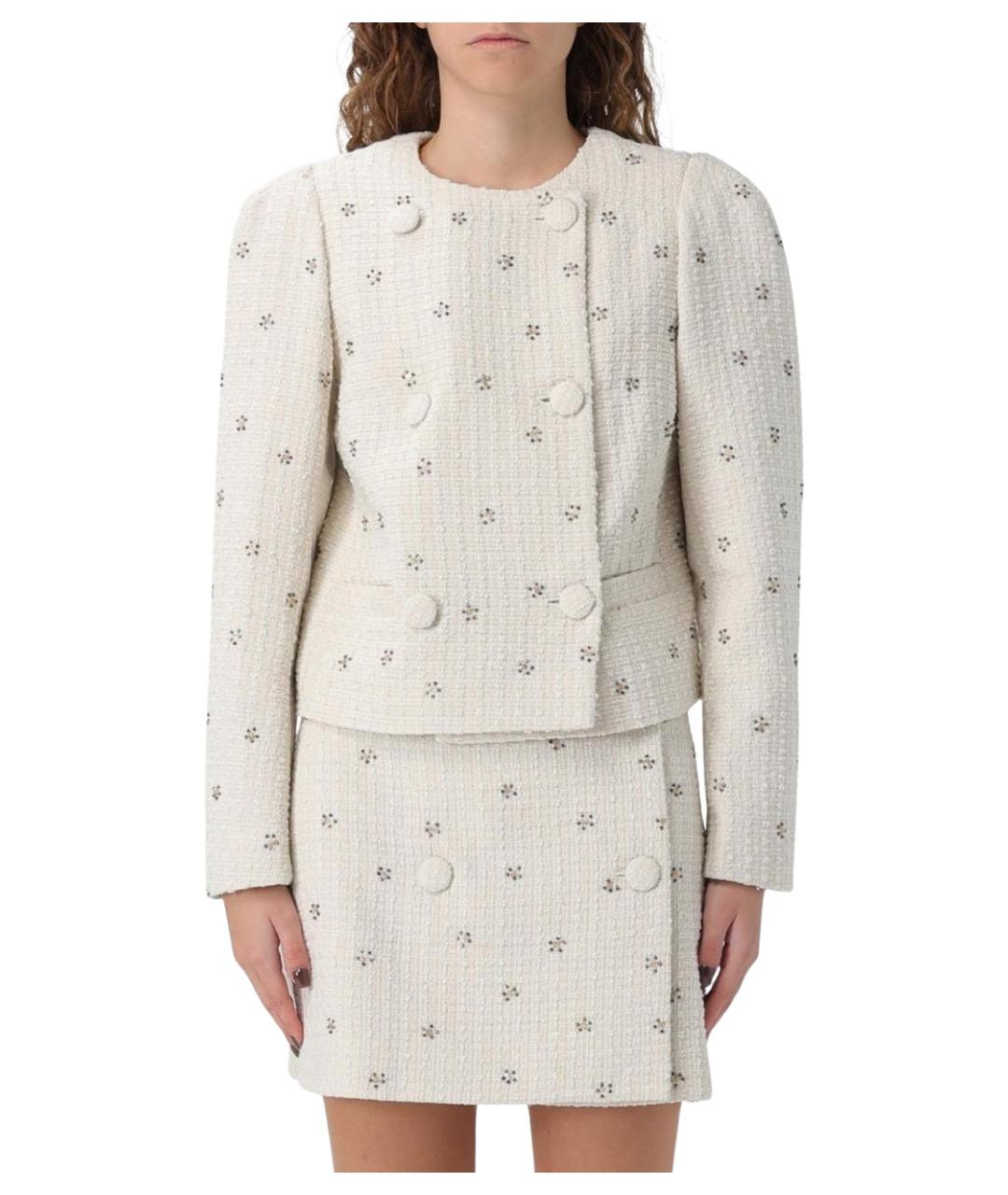 TWIN-SET Бежевый полиэстеровый жакет/пиджак, фото 1