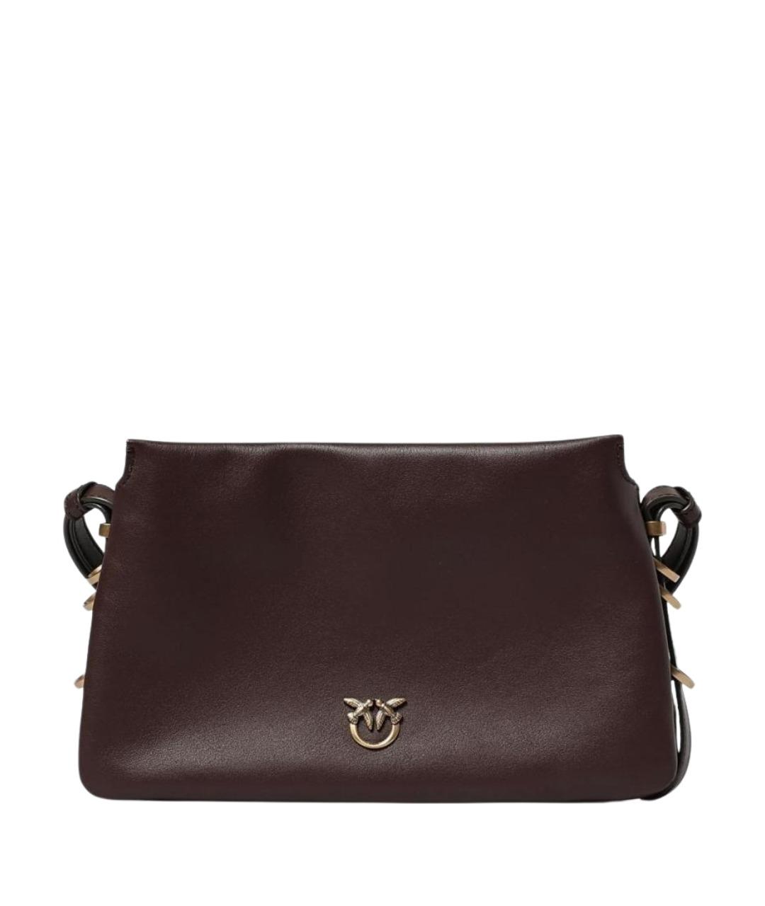 PINKO Бордовая кожаная сумка через плечо, фото 1