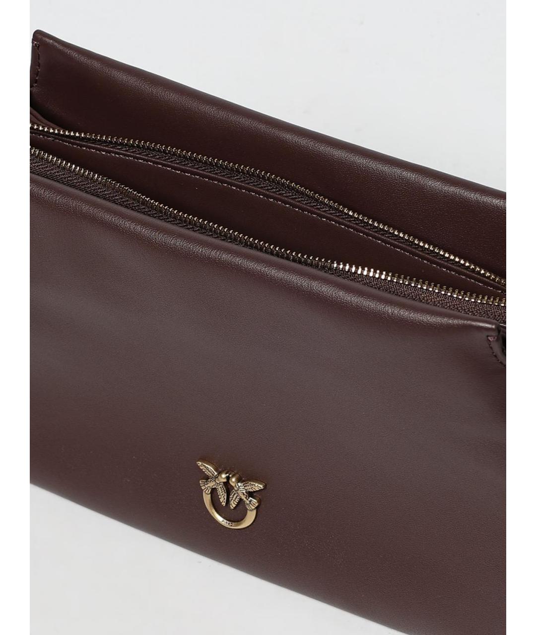 PINKO Бордовая кожаная сумка через плечо, фото 4