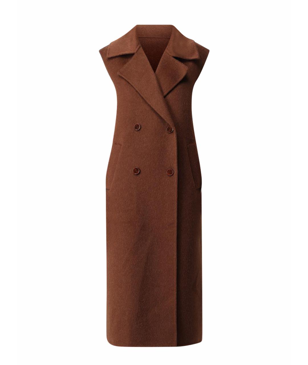 PATRIZIA PEPE Коричневое шерстяное пальто, фото 1