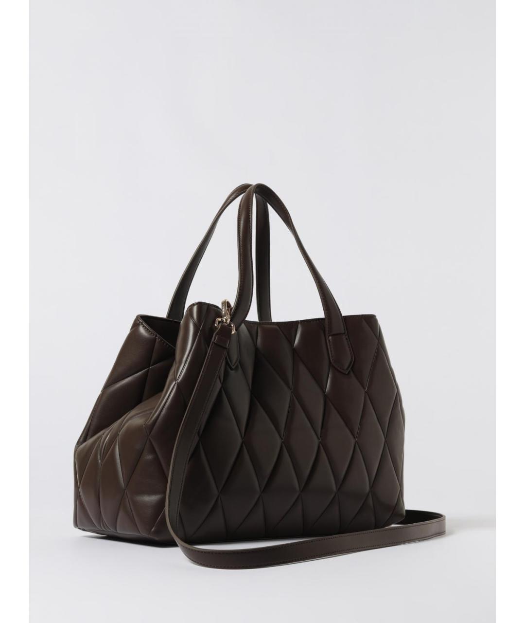 TWIN-SET Коричневая сумка с короткими ручками из искусственной кожи, фото 2