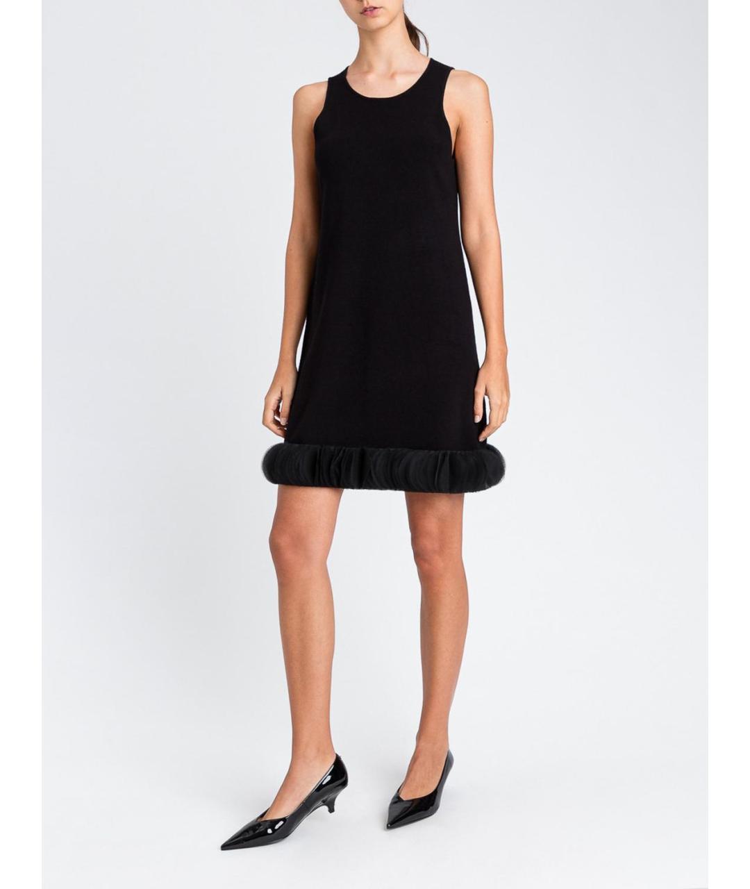 TWIN-SET Черное вискозное платье, фото 4