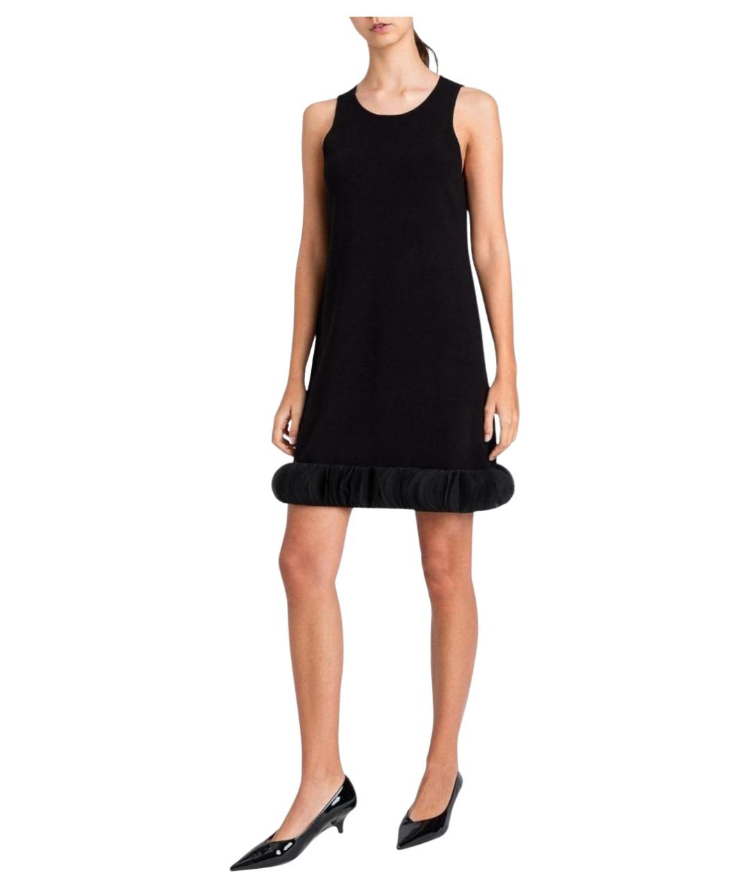 TWIN-SET Черное вискозное платье, фото 1